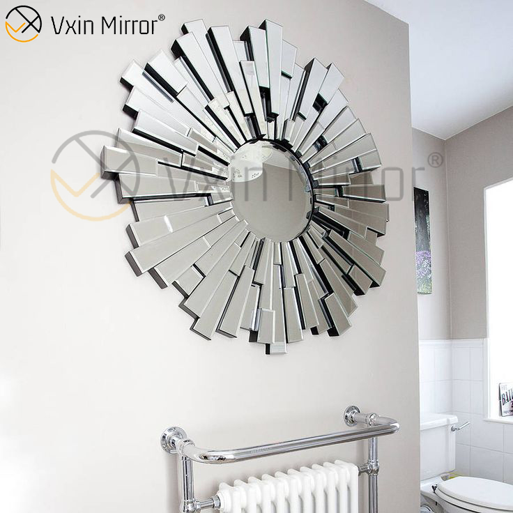 Vxin Wall Decoration WXM-1004 Silver 3D Glass Wall Hanging Mirror