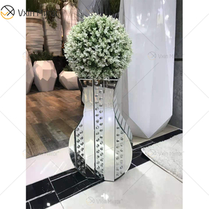 WXMV Home Hotel Decor Внутренняя серебряная дробленая бриллиантовая зеркальная ваза с большими горшками для последователей Зеркальная ваза