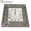 Anti Drop Package Vxin WXMC-008 Современные серебряные зеркальные настенные часы с кристаллами