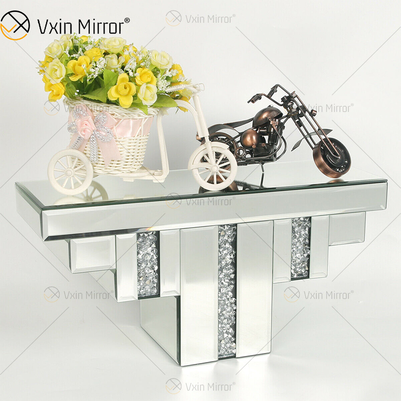 Vxin Factory Supply WXS-007-2 Silver Wall Decor Серебряное стекло и хрустальное зеркало Настенная полка для стены