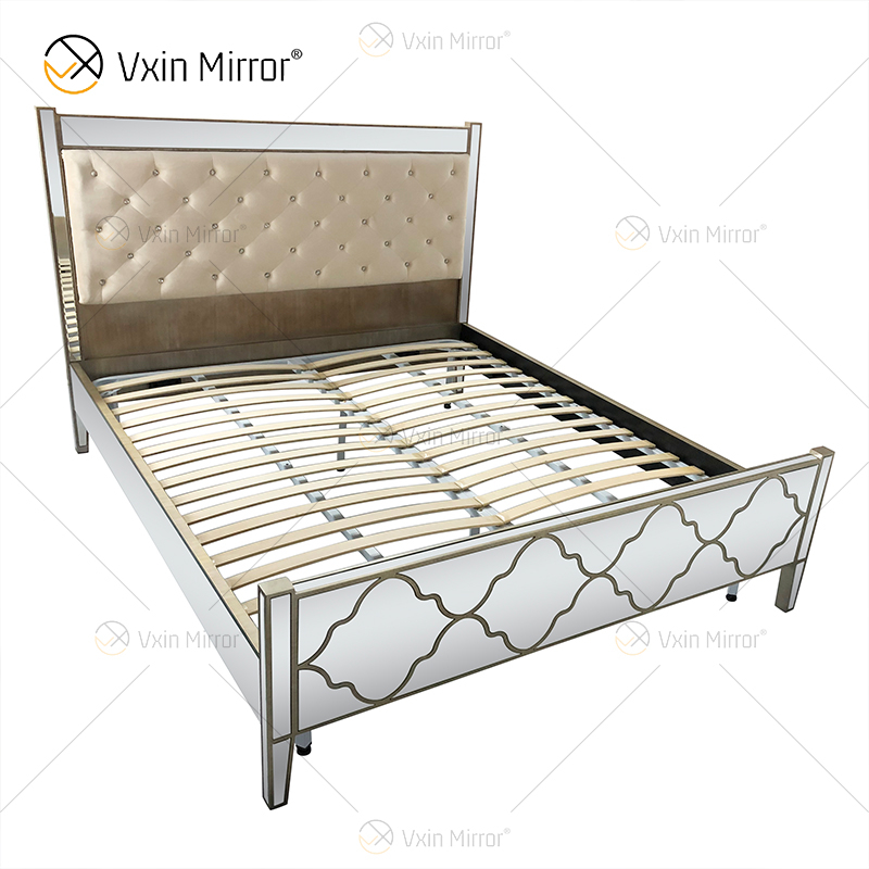 Антикварная мебель Vxin Mirror WXWF-1084 Grace Golden Silver Luxury Зеркальная кровать размера "king-size"
