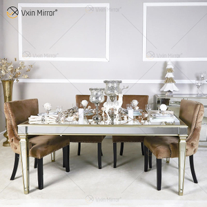 Обеденный стол Facoty Supply Luxury WXF-0309 Pure Gold Frame Самодельный зеркальный обеденный стол