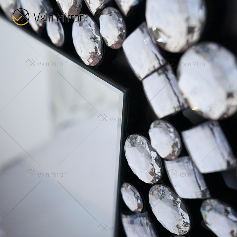 Высококачественный серебряный и коричневый современный хрустальный алмазный зеркальный консольный стол в прихожей