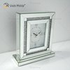 Новый заводской дизайн WXMC-080 Crystal Silver Mirror Прямоугольные настольные часы