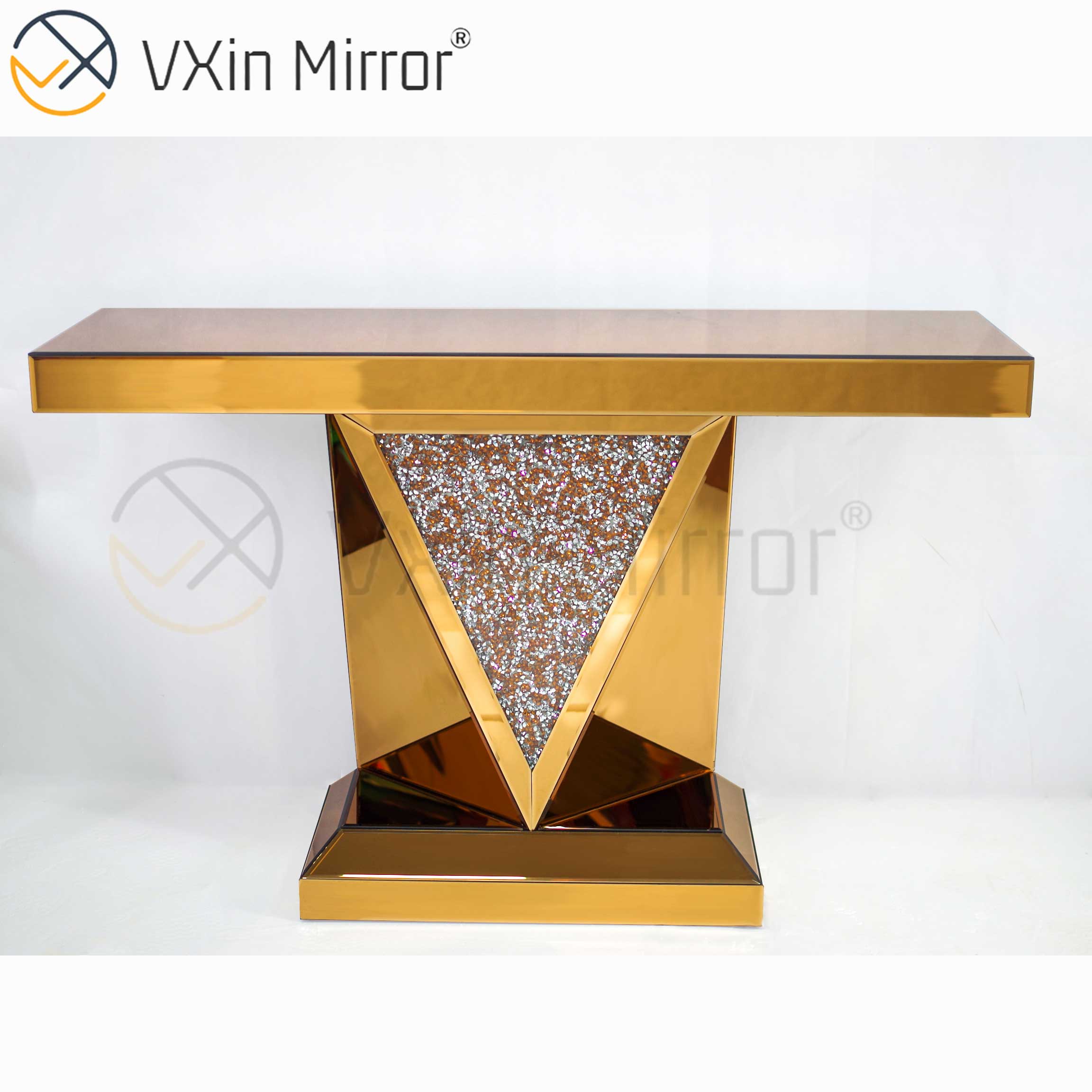 Дешевые Vxin Современная мебель для гостиной Home Decor Crush Diamond Роскошный набор мебели Зеркальный консольный стол
