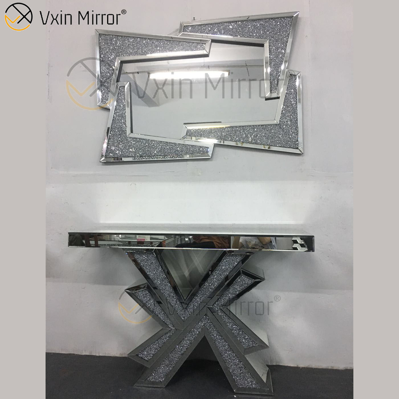 Хороший поставщик Vxin Home Decor V Silver Furniture Modern Crush Diamond Console Table с современным зеркалом